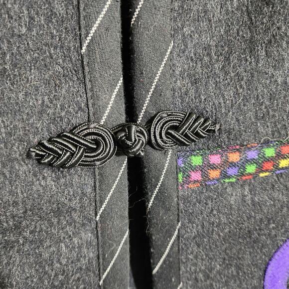 Vintage Lynn Murray 80s pop 100% wool felt art to wear vest woman's size Large - Picture 6 of 10